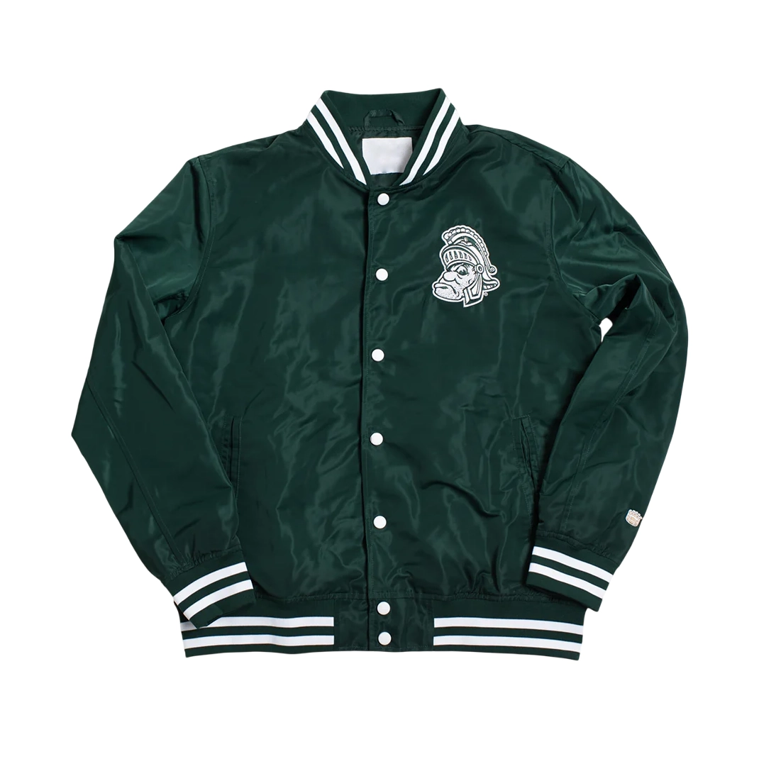 Michigan State Spartans The Script Bomber Satin Varsity Jacket