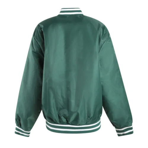 Women's Michigan Wolverines A-Game Satin Varsity Jacket - Image 5