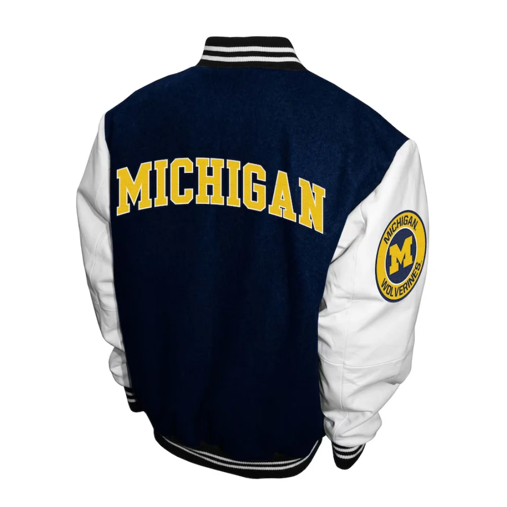 Michigan Wolverines Graduate Wool & Leather Varsity Jacket - Image 2