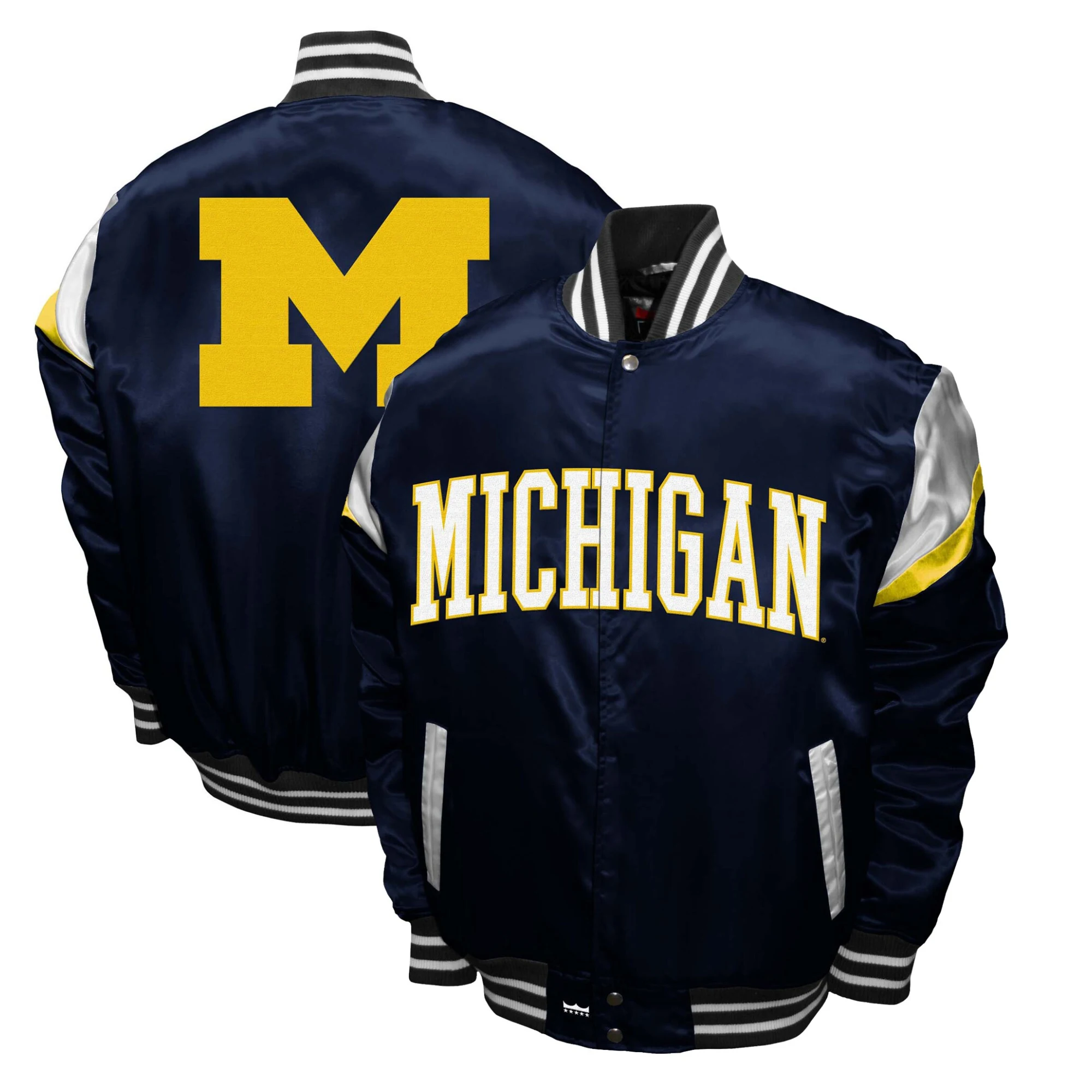 Michigan Wolverines Power Satin Varsity Jacket - Image 3