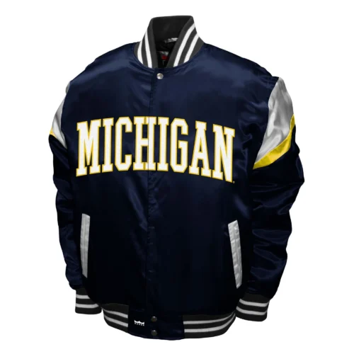 Michigan Wolverines  Power Satin Varsity Jacket