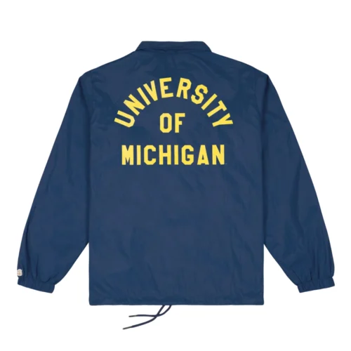 Alternative view of Michigan Wolverines Retro Block "M" Coaches Satin Jacket