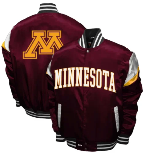 Minnesota Golden Gophers Power Satin Varsity Jacket - Image 3