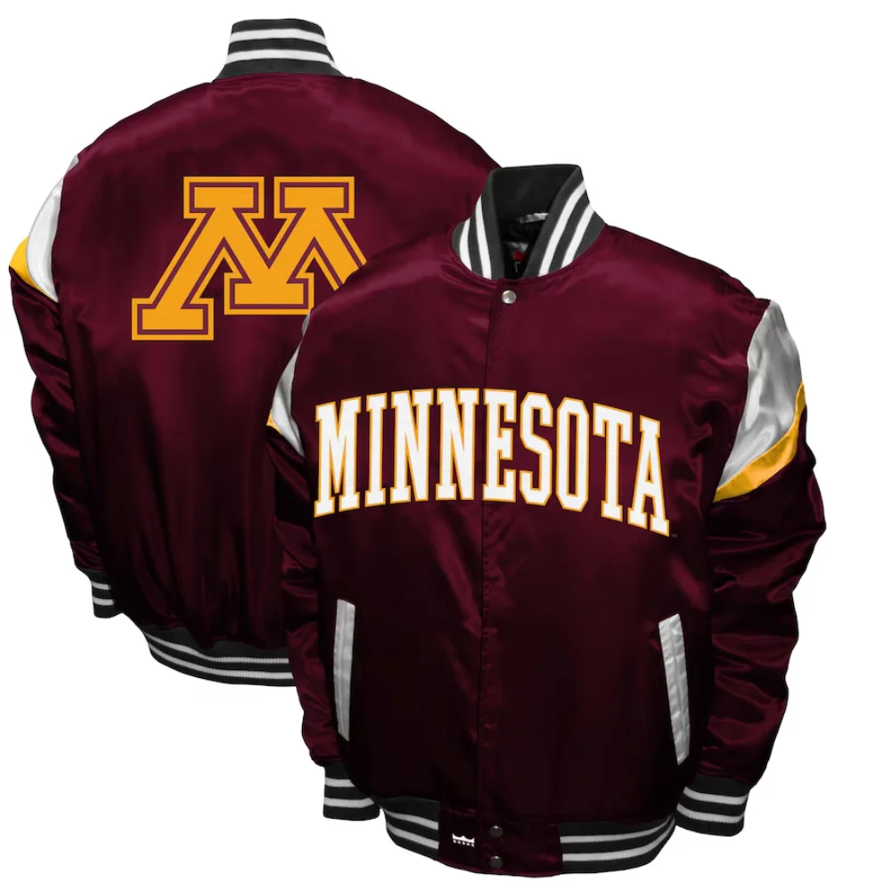 Minnesota Golden Gophers Power Satin Varsity Jacket - Image 3