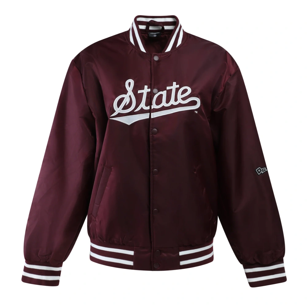 Women's Mississippi State Bulldogs A-Game Satin Varsity Jacket - Image 5
