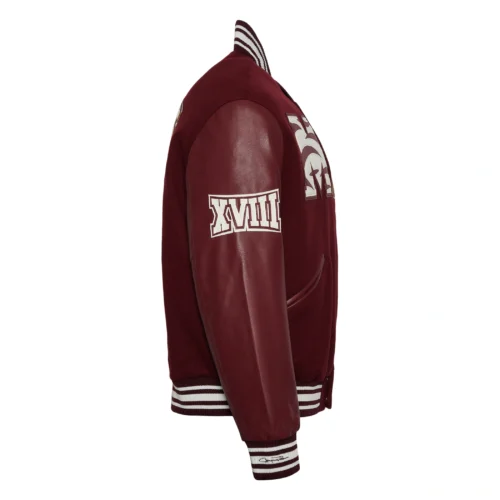 Morehouse Maroon Tigers Campus Remix Wool & Leather Varsity Jacket - Image 4