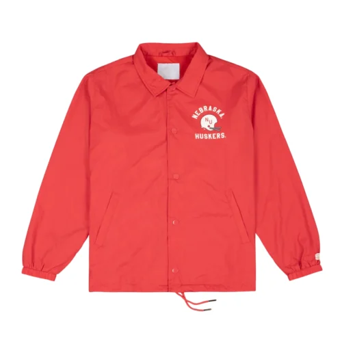 Nebraska Cornhuskers Football Helmet Coaches Satin Jacket