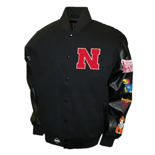 Nebraska Cornhuskers Big 8 Conference Wool & Leather Varsity Jacket