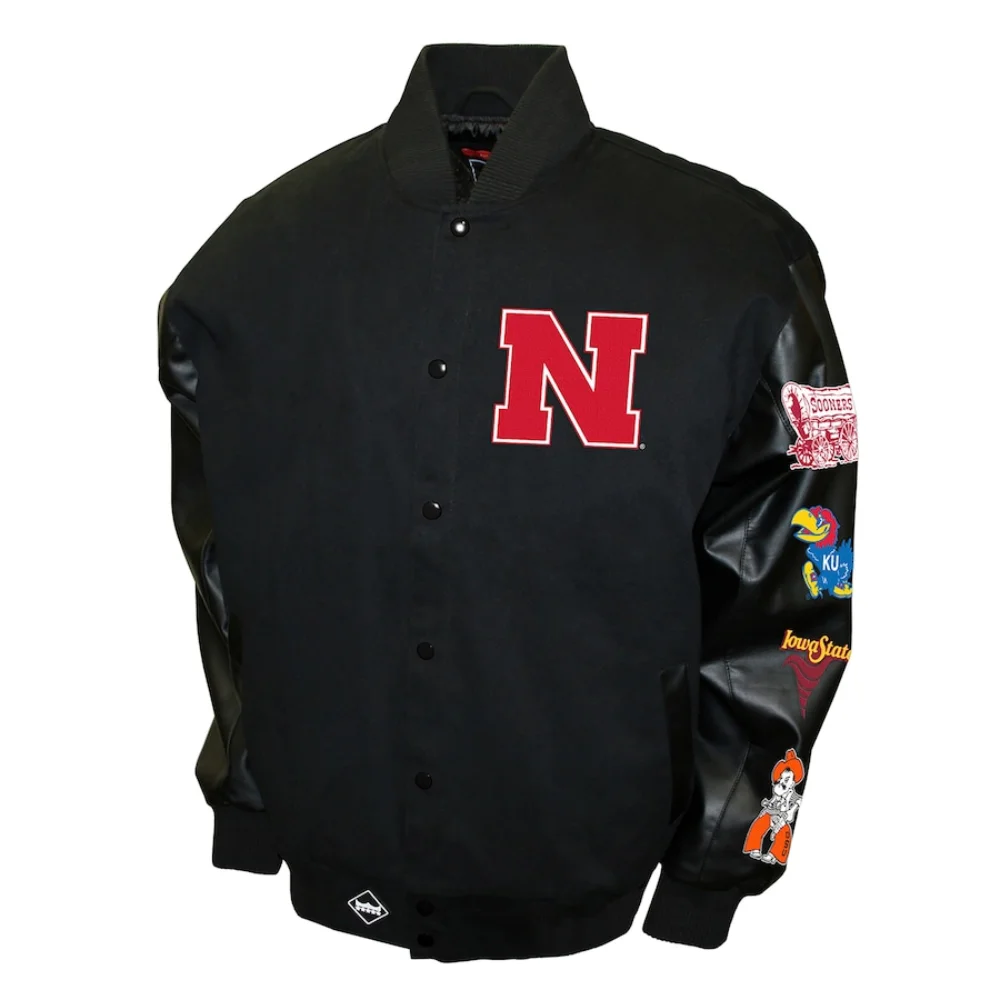 Nebraska Cornhuskers Big 8 Conference Wool & Leather Varsity Jacket