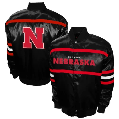 Nebraska Cornhuskers  2nd Era Satin Varsity Jacket - Image 3