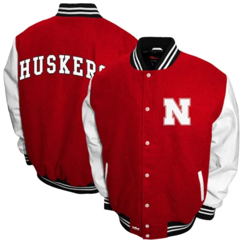Nebraska Cornhuskers  Graduate Wool & Leather Varsity Jacket - Image 3