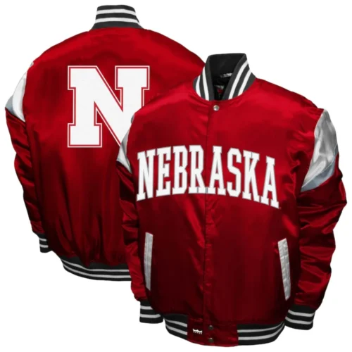 Nebraska Cornhuskers  Power Satin Varsity Jacket - Image 3