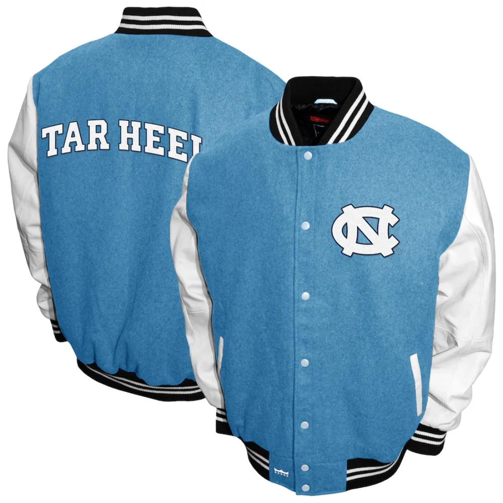 North Carolina Tar Heels Graduate Wool & Leather Varsity Jacket - Image 3