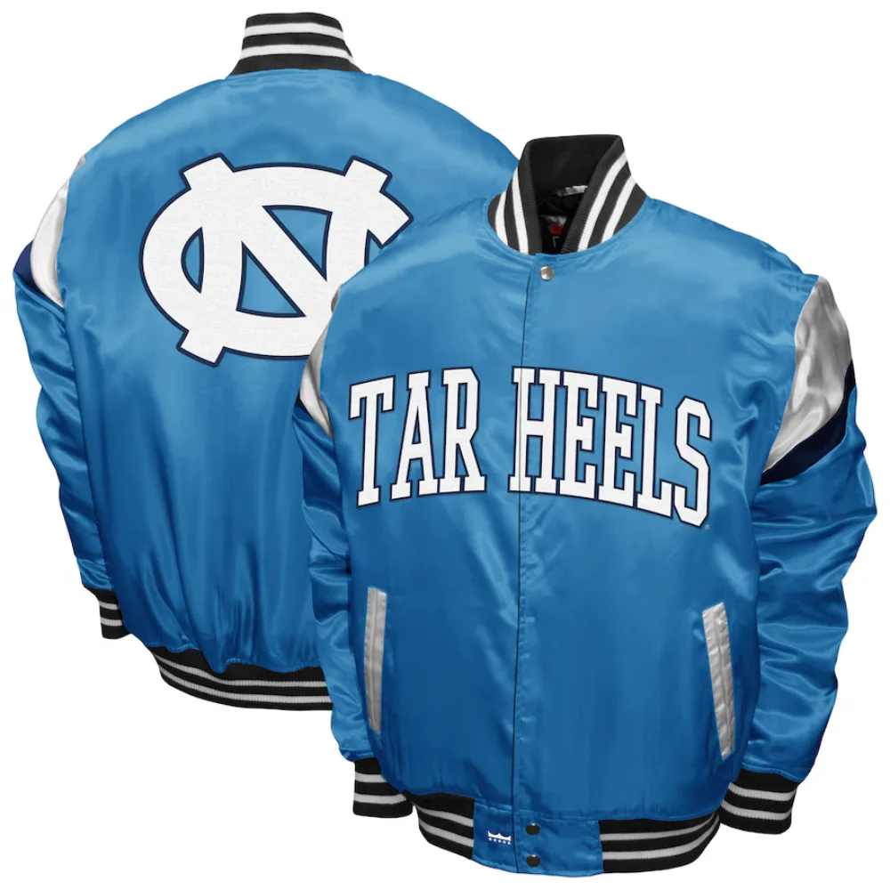 North Carolina Tar Heels Power Satin Varsity Jacket - Image 3
