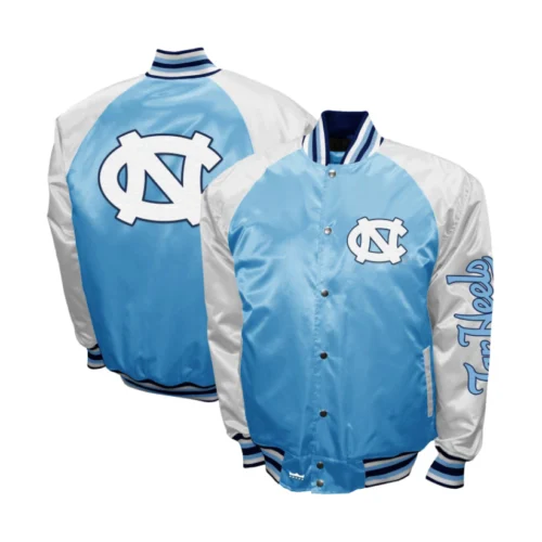North Carolina Tar Heels The Game Satin Varsity Jacket - Image 3