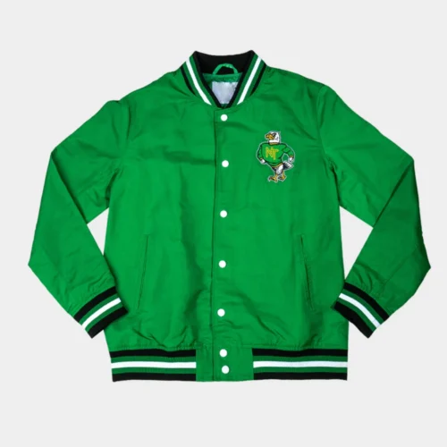 North Texas Mean Green Retro Bomber Satin Jacket
