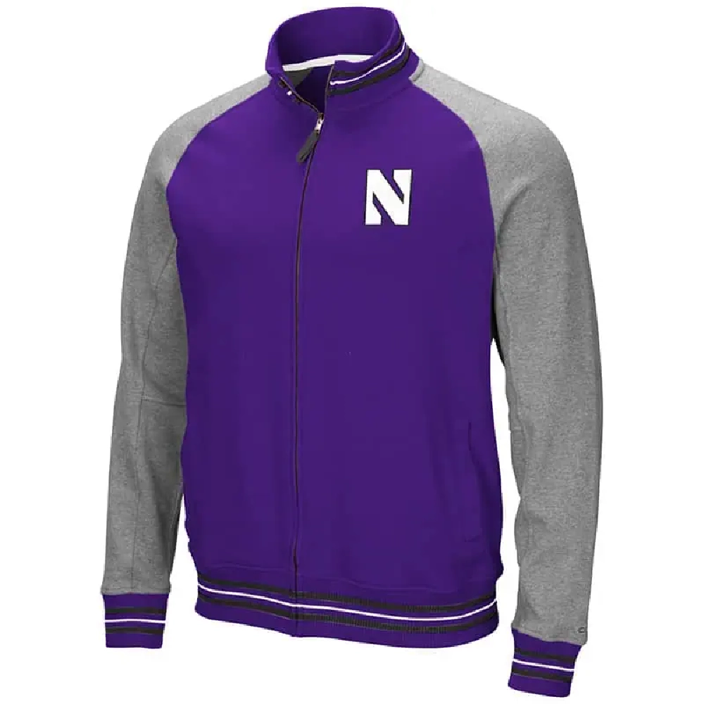 Northwestern Wildcats Colosseum Full-Zip Purple & Gray Satin Varsity Jacket