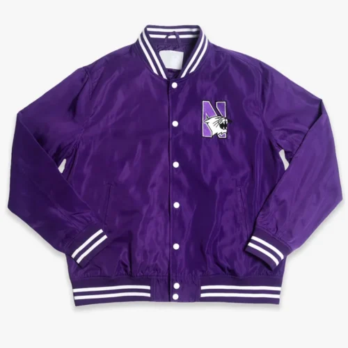 Northwestern Wildcats Vintage Purple Satin Bomber Varsity Jacket
