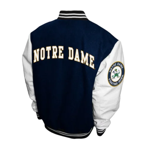 Alternative view of Notre Dame Fighting Irish  Graduate Wool & Leather Varsity Jacket