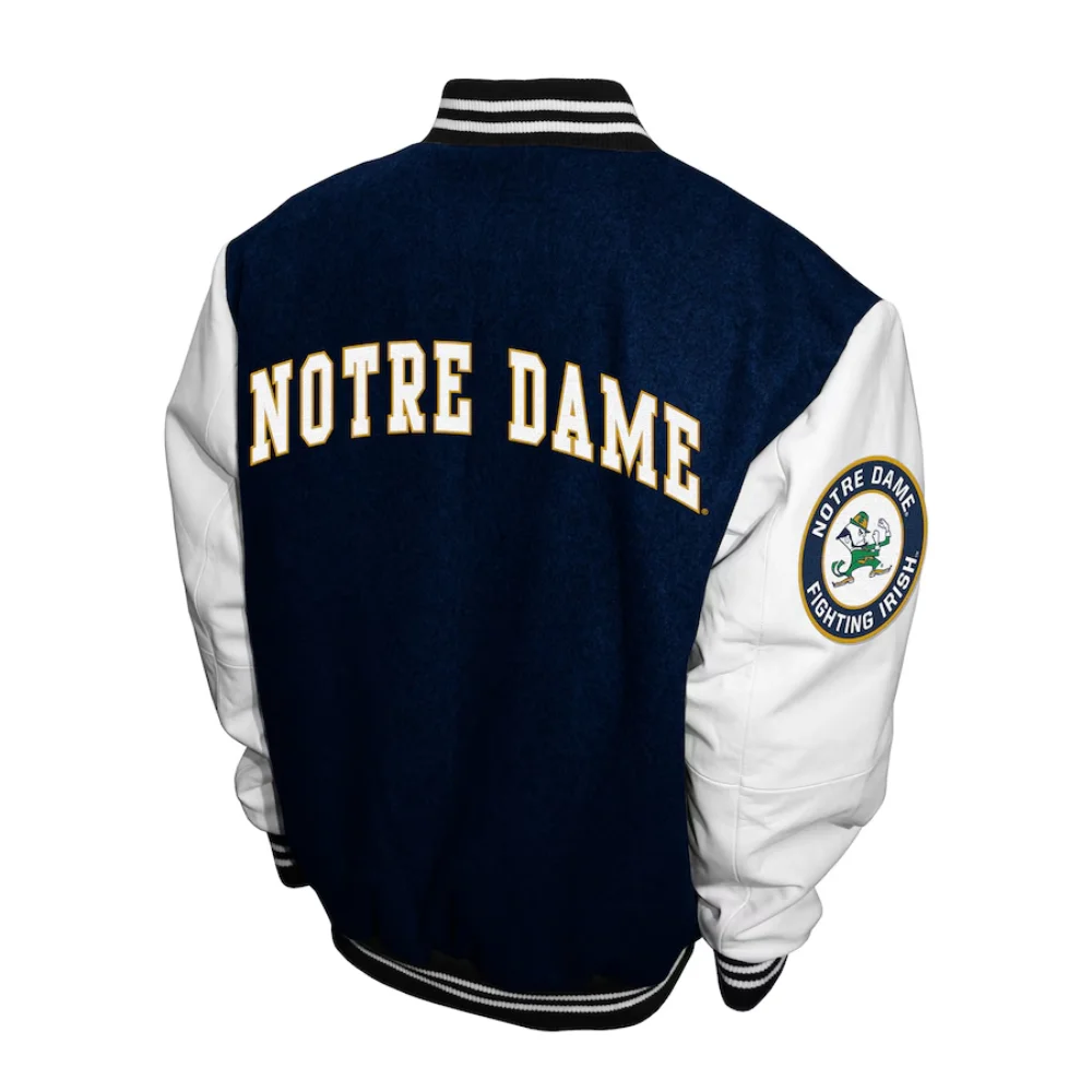 Notre Dame Fighting Irish Graduate Wool & Leather Varsity Jacket - Image 2
