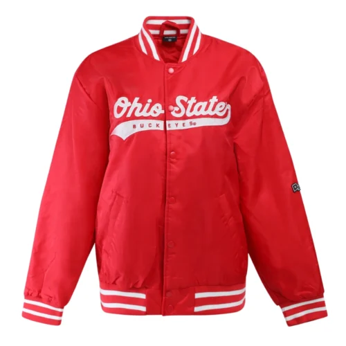 Men's Ohio State Buckeyes A-Game Satin Varsity Jacket - Image 4