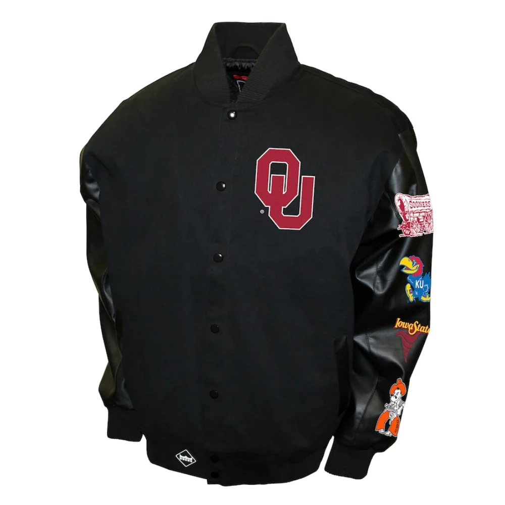 Oklahoma Sooners Big 8 Conference Wool & Leather Varsity Jacket