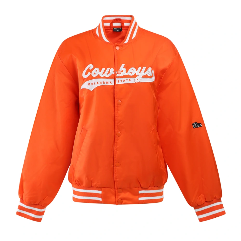 Women's Oklahoma State Cowboys A-Game Satin Varsity Jacket - Image 5