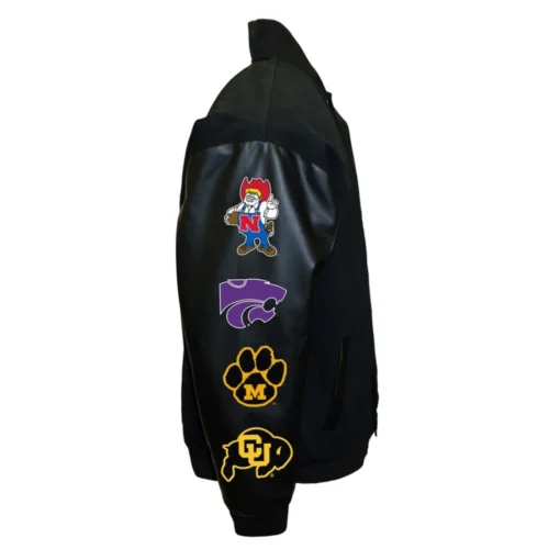 Oklahoma State Cowboys Big 8 Conference Wool & Leather Varsity Jacket - Image 5
