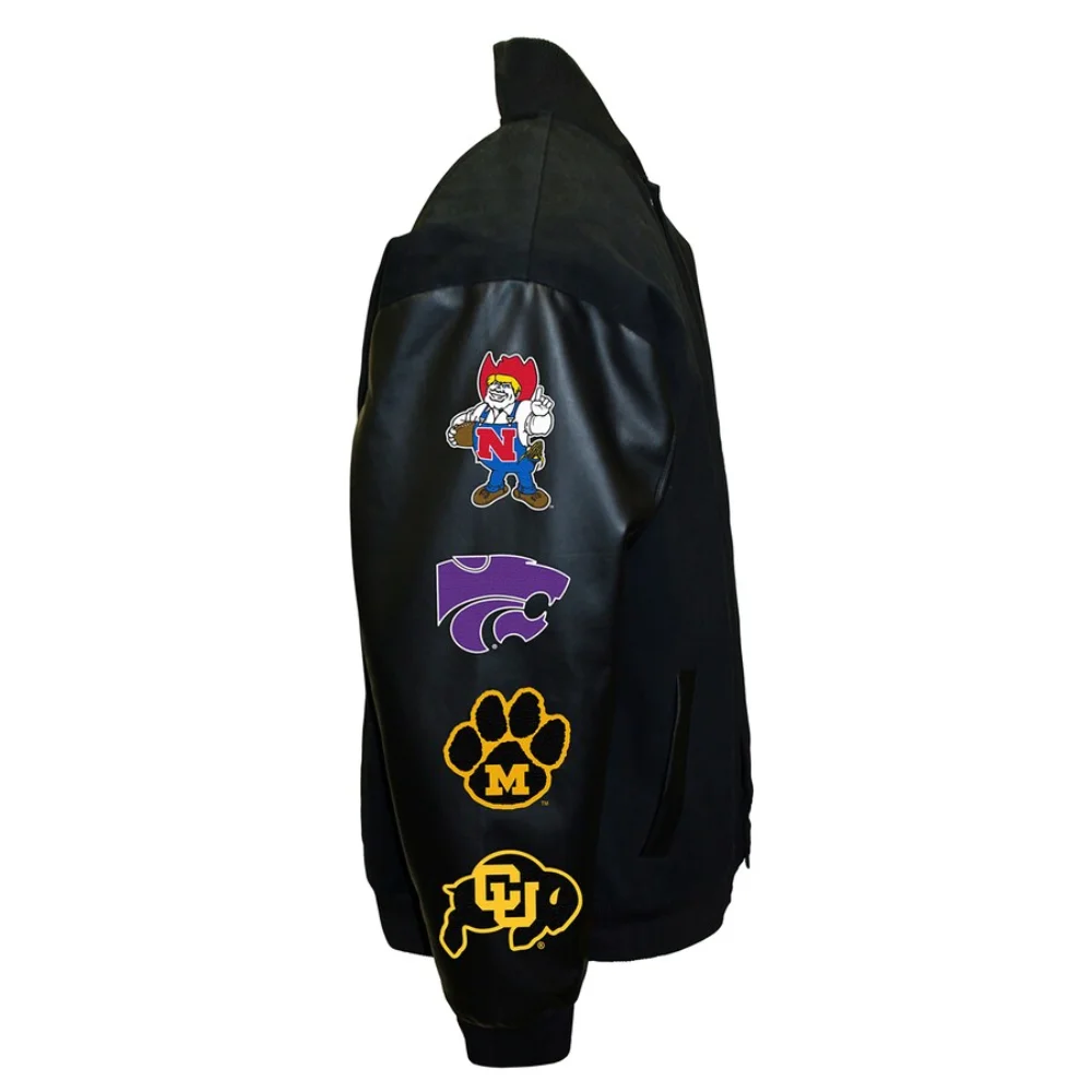 Oklahoma State Cowboys Big 8 Conference Wool & Leather Varsity Jacket - Image 5