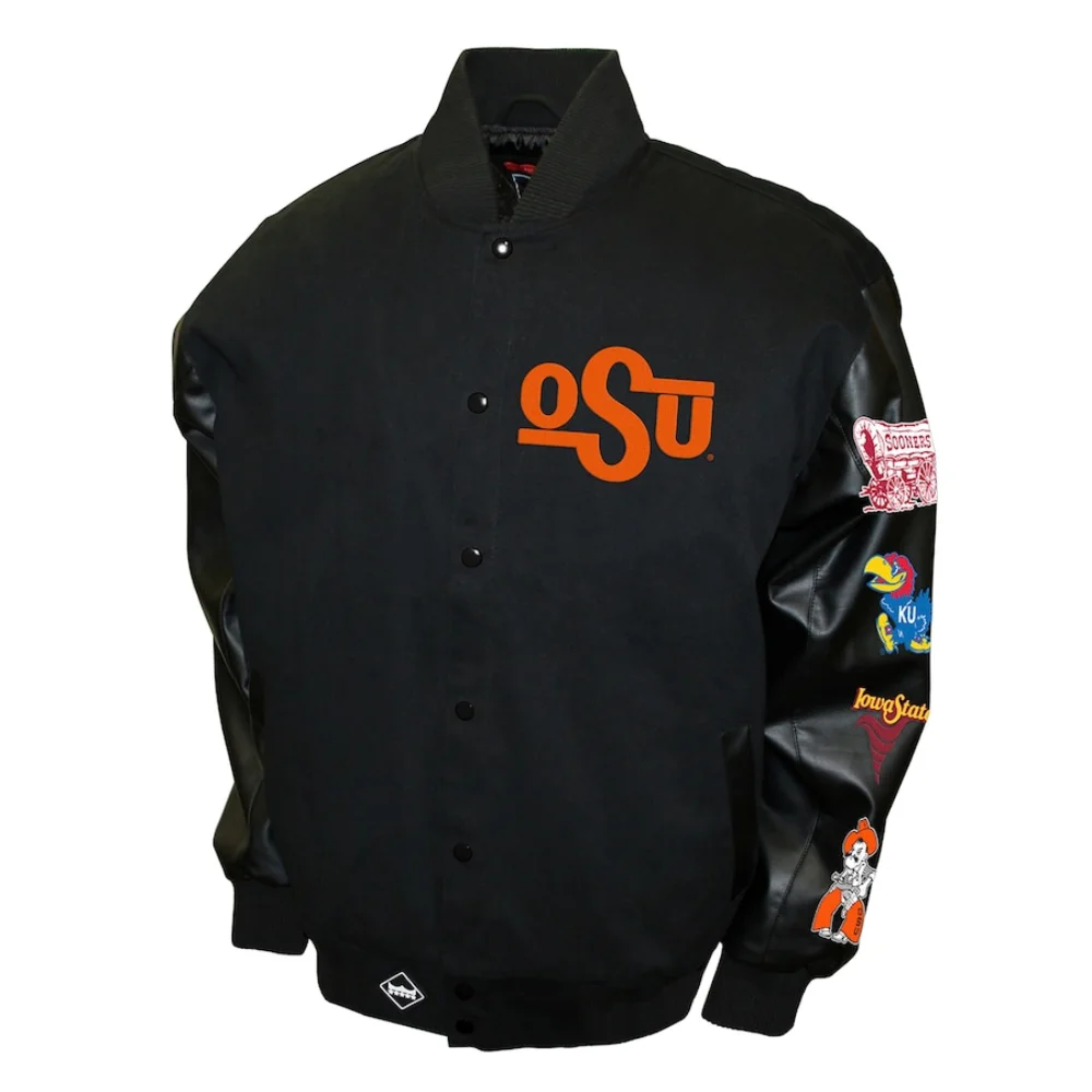Oklahoma State Cowboys Big 8 Conference Wool & Leather Varsity Jacket