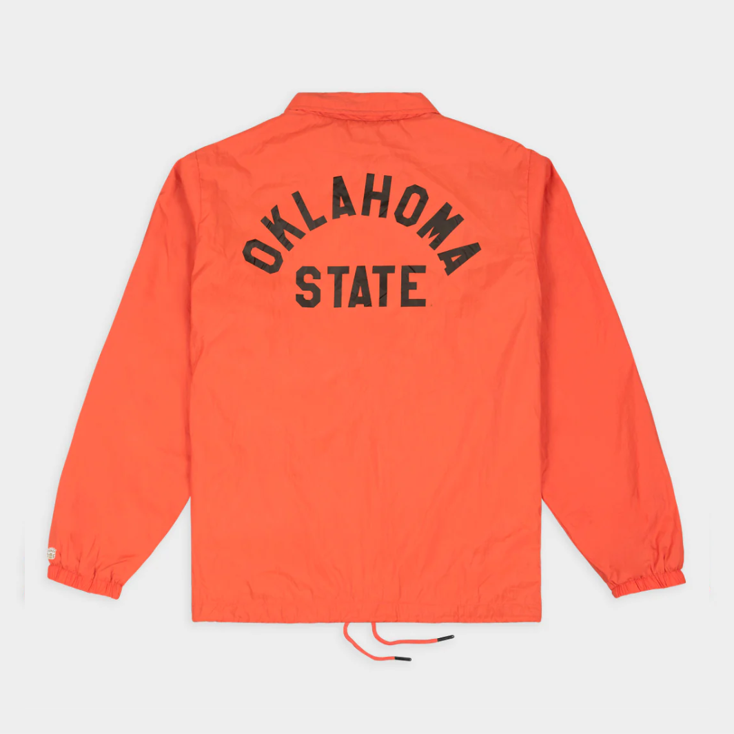 Oklahoma State Cowboys Retro Logo Coaches Satin Jacket - Image 2