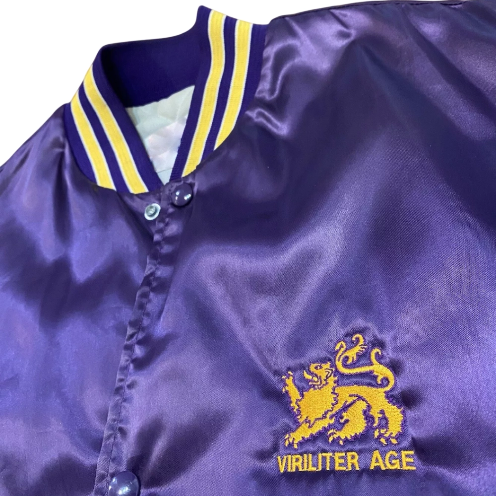 Old Dominion Monarchs 80’s Vintage Purple Satin Varsity Jacket - Image 4