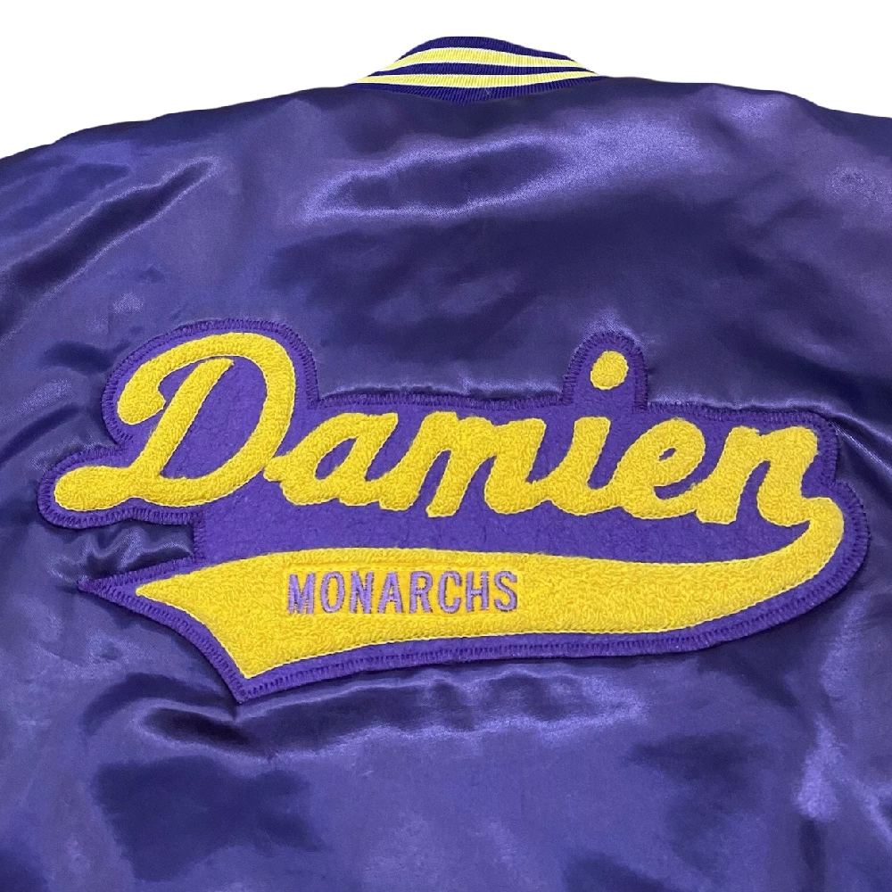 Old Dominion Monarchs 80’s Vintage Purple Satin Varsity Jacket - Image 3