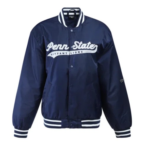 Women's Penn State Nittany Lions A-Game Satin Varsity Jacket - Image 4