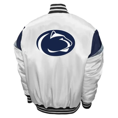 Alternative view of Penn State Nittany Lions  Power White Satin Varsity Jacket