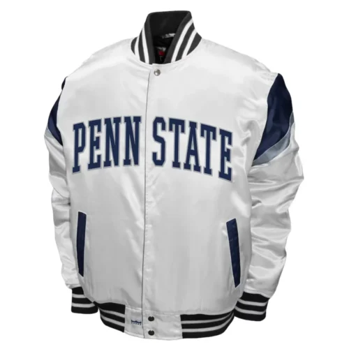 Penn State Nittany Lions  Power White Satin Varsity Jacket