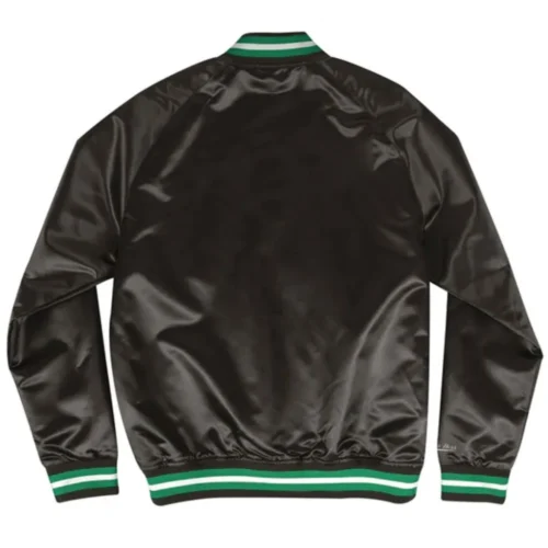 Alternative view of Philadelphia Eagles Throwback Wordmark Black Satin Varsity Jacket