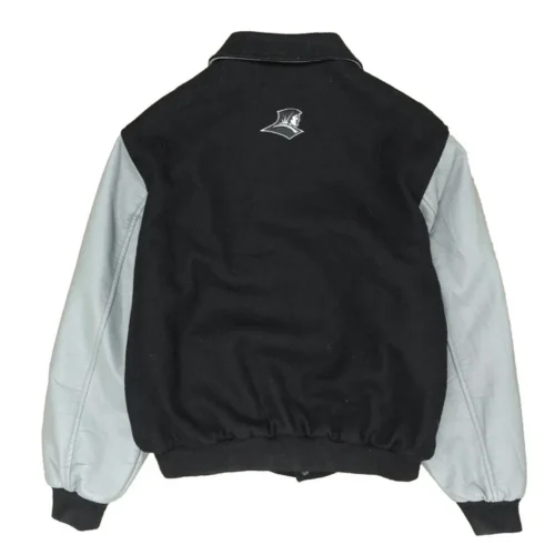 Alternative view of Providence Friars 90s Vintage Black & Gray Wool & Leather Varsity Jacket