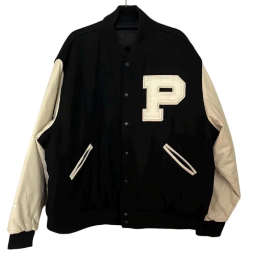 Providence Friars Vintage Black & Cream Wool & Leather Varsity Jacket