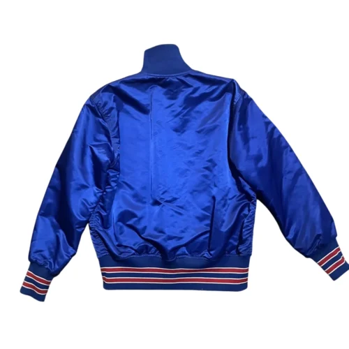 Alternative view of SMU Mustangs Vintage Royal Blue Bomber Satin Varsity Jacket