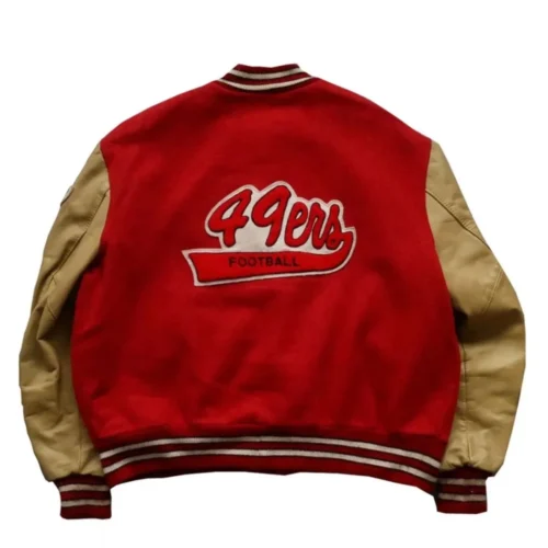 Alternative view of San Francisco 49ers Super Bowl Letterman Wool & Leather Varsity Jacket