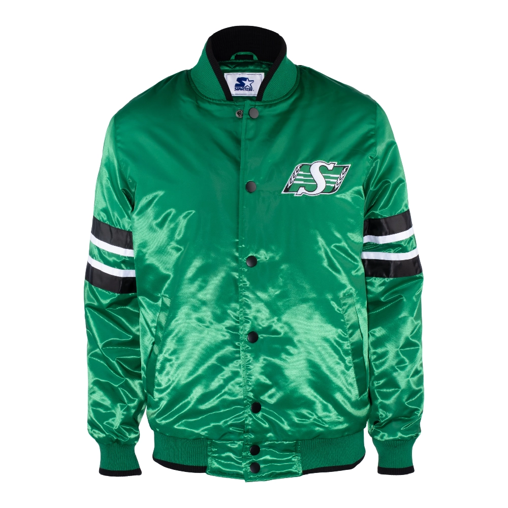 Saskatchewan Roughriders Scout Green Satin Varsity Jacket