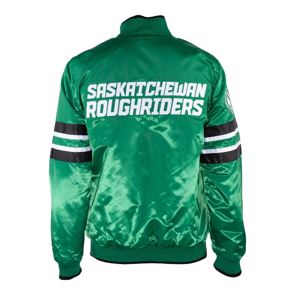 Saskatchewan Roughriders Scout Green Satin Varsity Jacket - Image 2