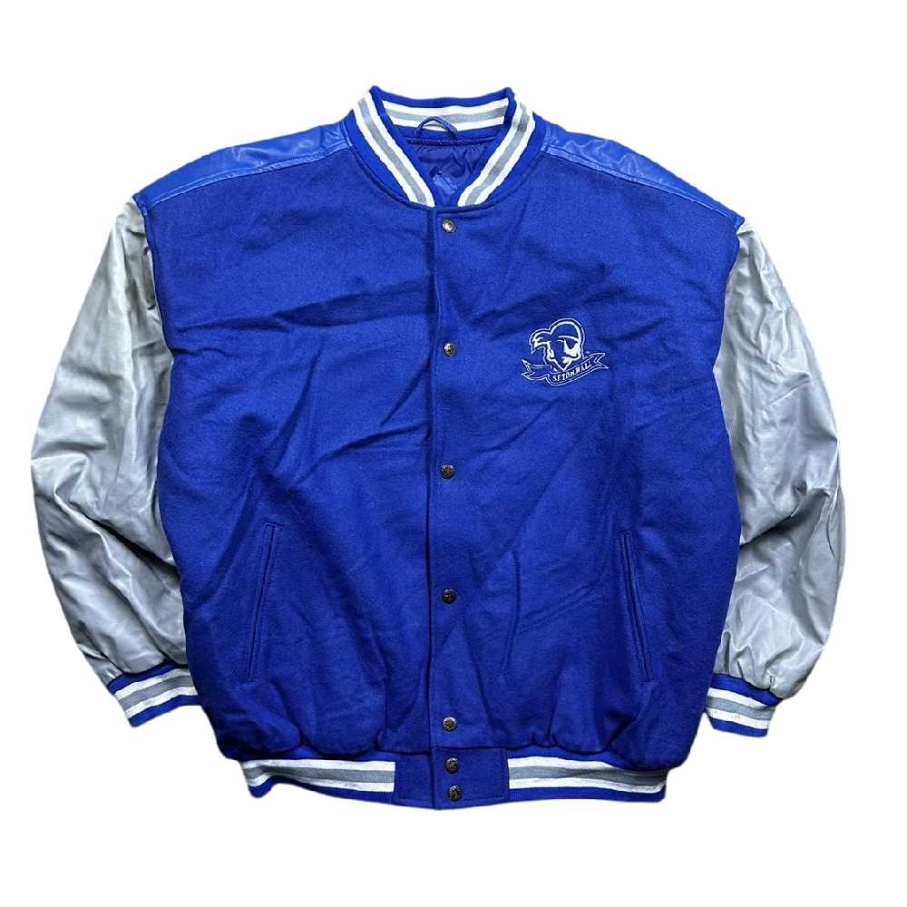 Seton Hall Pirates 90s Vintage Wool & Leather Varsity Jacket