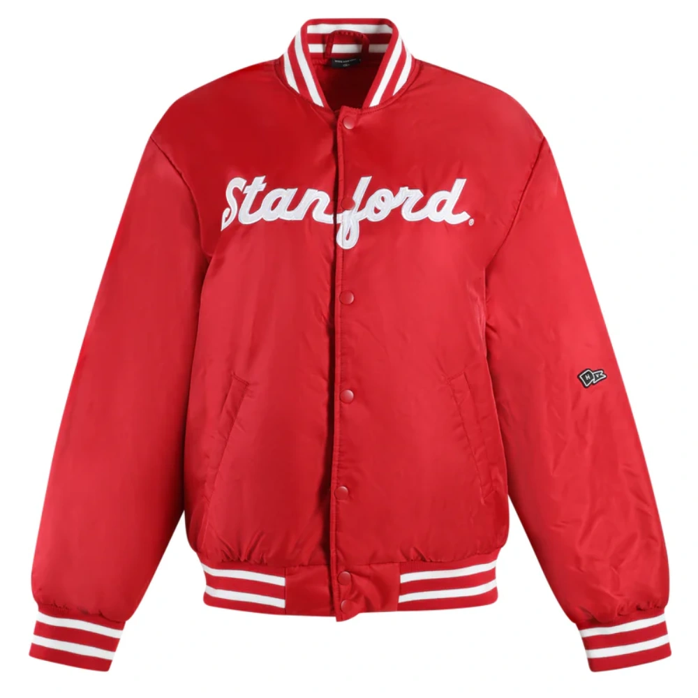 Women's Stanford Cardinal A-Game Satin Varsity Jacket - Image 4