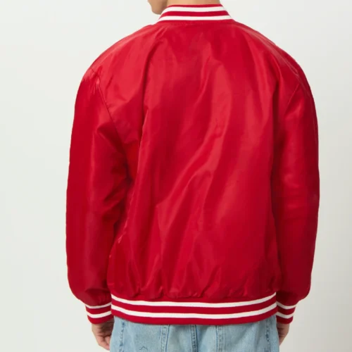 Stanford Cardinal A-Game Vintage Red Satin Varsity Jacket - Image 5