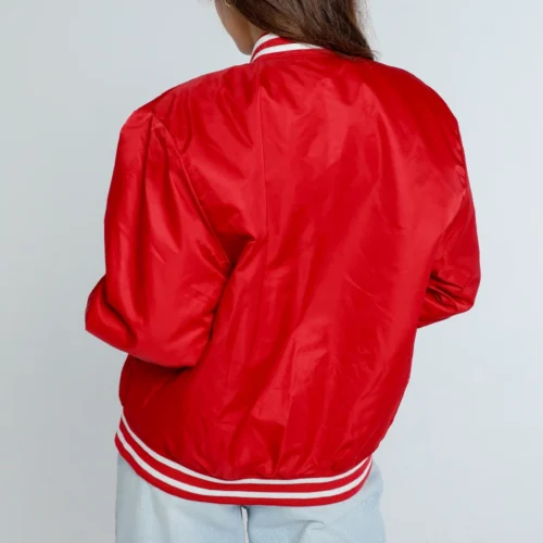 Stanford Cardinal A-Game Vintage Red Satin Varsity Jacket - Image 6