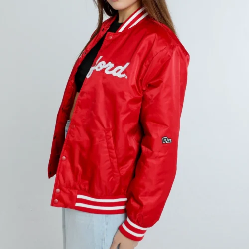 Stanford Cardinal A-Game Vintage Red Satin Varsity Jacket - Image 7