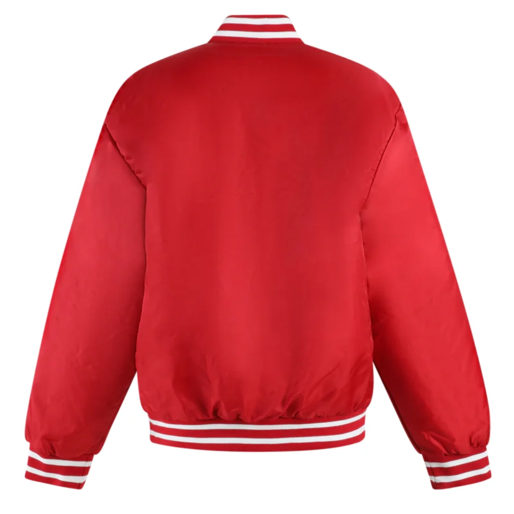 Stanford Cardinal A-Game Vintage Red Satin Varsity Jacket - Image 2
