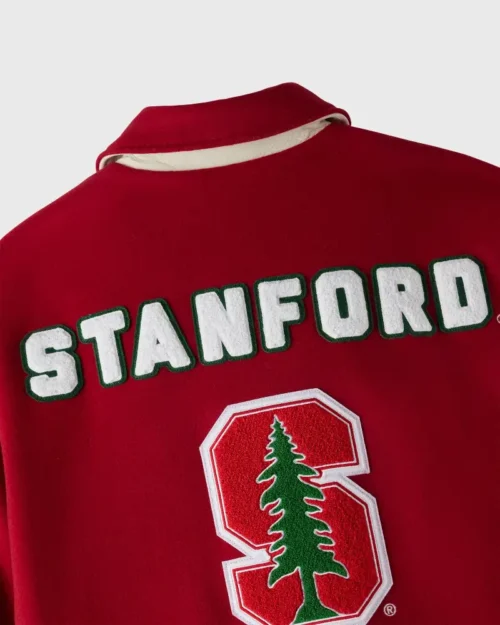 Stanford Cardinal Campus Red Wool Varsity Jacket - Image 6